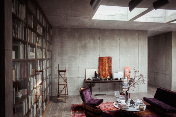 Christian & Karen Boros beton penthouse lakása – Berlin – életterek 001